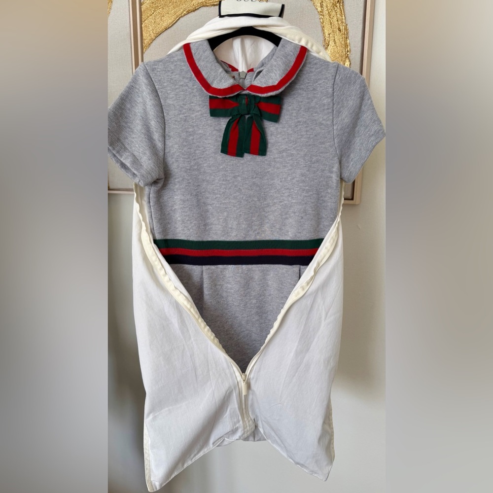 Gucci Girls Gray Dress Size 8 Authentic - Picture 6 of 7